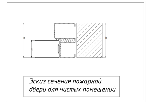 Эскиз сечения пожарной двери